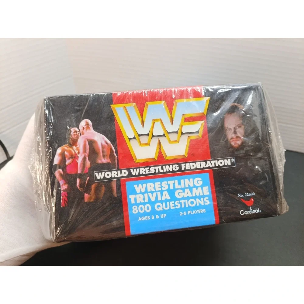 WWF Wrestling Trivia Game Tin SEALED NEW WWE ROCKY MAIVIA Rookie ROCK AUSTIN RC